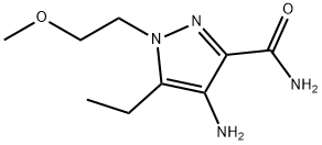 4-氨基-5-乙基-1-(2-甲氧基乙基)-1H-吡唑-3-甲酰胺 结构式