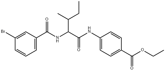 Benzoic acid, 4-[[2-[(3-bromobenzoyl)amino]-3-methyl-1-oxopentyl]amino]-, ethyl ester (9CI) 结构式