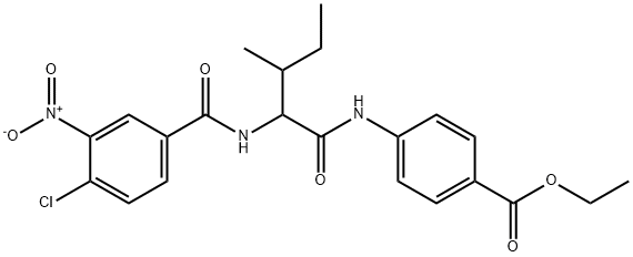 Benzoic acid, 4-[[2-[(4-chloro-3-nitrobenzoyl)amino]-3-methyl-1-oxopentyl]amino]-, ethyl ester (9CI) 结构式