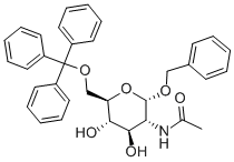 苄基2-乙酰氨基-2-脱氧-6-O-三苯甲基-Α-D-吡喃葡萄糖苷 结构式