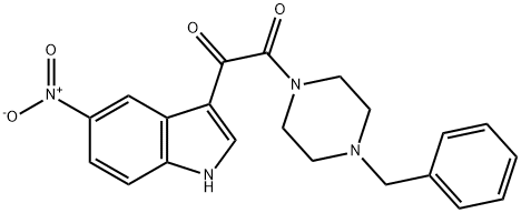 1-(4-Benzylpiperazin-1-yl)-2-(5-nitro-1H-indol-3-yl)ethane-1,2-dione 结构式