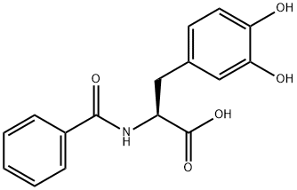 N-苯甲酰基-L-3,4-二羟基苯丙氨酸 结构式