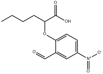 2-(2-甲酰基-4-硝基苯氧基)正己酸 结构式