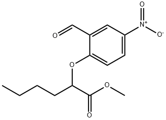 2-(2'-甲酰基-4'-硝基苯氧基)己酸甲酯 结构式