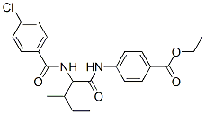 Benzoic acid, 4-[[2-[(4-chlorobenzoyl)amino]-3-methyl-1-oxopentyl]amino]-, ethyl ester (9CI) 结构式