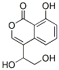 (-)-4-(1,2-Dihydroxyethyl)-8-hydroxy-1H-2-benzopyran-1-one 结构式