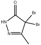 4,4-二溴-3-甲基-2-吡唑啉-5-酮 结构式