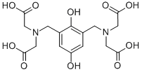((3-[(BIS-CARBOXYMETHYL-AMINO)-METHYL]-2,5-DIHYDROXY-BENZYL)-CARBOXYMETHYL-AMINO)-ACETIC ACID 结构式