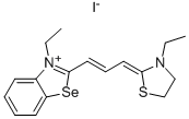 3-ethyl-2-[3-(3-ethylthiazolidin-2-ylidene)prop-1-enyl]benzoselenazolium iodide 结构式