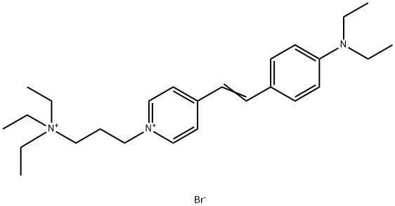 4-((E)-2-[4-(DIETHYLAMINO)PHENYL]ETHENYL)-1-[3-(TRIETHYLAMMONIO)PROPYL]PYRIDINIUM DIBROMIDE 结构式