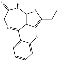 5-(2-氯苯基)-7-乙基-1,3-二氢-2H-噻吩并[2,3-E][1,4]二氮杂卓-2-酮 结构式