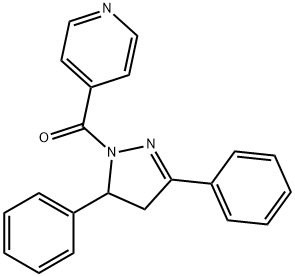 4,5-Dihydro-3,5-diphenyl-1-(4-pyridinylcarbonyl)-(1H)pyrazole 结构式