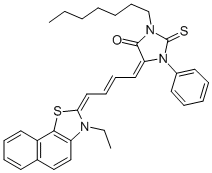 5-[4-(3-ethylnaphtho[2,1-d]thiazol-2(3H)-ylidene)-2-butenylidene]-3-heptyl-1-phenyl-2-thioxoimidazolidin-2-one 结构式