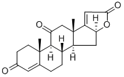 16β-Hydroxy-3,11-dioxopregna-4,17(20)-dien-21-oic acid γ-lactone 结构式