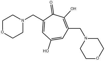 3,7-Bis(morpholinomethyl)-2,5-dihydroxy-2,4,6-cycloheptatrien-1-one 结构式