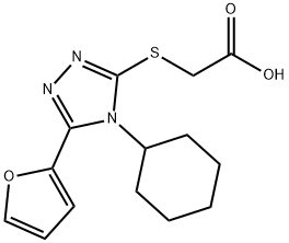 2-{[4-环己基-5-(呋喃-2-基)-4H-1,2,4-三唑-3-基]硫基}乙酸 结构式