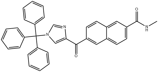 N-甲基-6-(1-三苯甲基-1H-咪唑-4-羰基)-2-萘甲酰胺 结构式