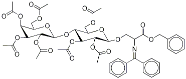 N-二苯亚甲基-O-(2,3,6,2',3',4',6'-七-O-乙酰基-Β-D-乳糖基)-L-丝氨酸苄基酯 结构式