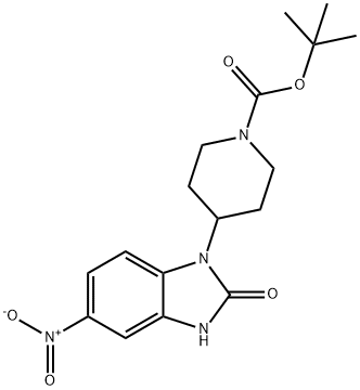 1-(1-BOC-PIPERIDIN-4-YL)-5-NITRO-1,3-DIHYDRO-1H-BENZOIMIDAZOL-2-ONE 结构式