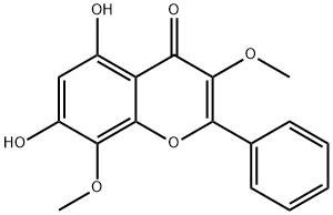 5,7-Dihydroxy-3,8-dimethoxyflavone 结构式