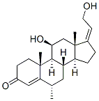 11-beta,21-dihydroxy-6-alpha-methylpregna-4,17(20)-dien-3-one 结构式