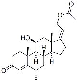 11beta,21-dihydroxy-6alpha-methylpregna-4,17(20)-dien-3-one 21-acetate 结构式