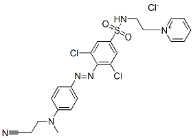 1-[2-[[[3,5-dichloro-4-[[4-[(2-cyanoethyl)methylamino]phenyl]azo]phenyl]sulphonyl]amino]ethyl]pyridinium chloride 结构式