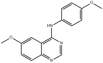 6-甲氧基-N-(4-甲氧基苯基)喹唑啉-4-胺 结构式