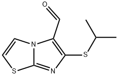 6-(异丙基硫代)咪唑并[2,1-B]噻唑-5-甲醛 结构式