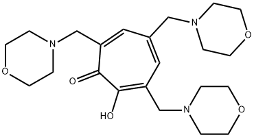 2-Hydroxy-3,5,7-tris(morpholinomethyl)-2,4,6-cycloheptatrien-1-one 结构式