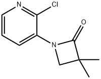 1-(2-氯-3-吡啶)-3,3-二甲基氮杂环丁烷-2-酮 结构式