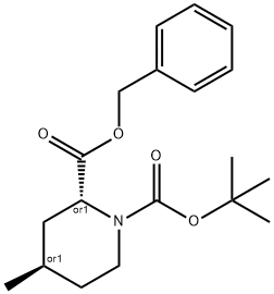 (+/-)-TRANS-N-BOC-4-甲基-哌啶-2-甲酸苄酯 结构式