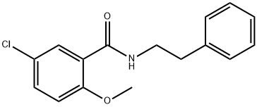 N-苯乙基-5-氯-2-甲氧基苯甲酰胺 结构式