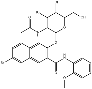 萘酚 AS-BI N-乙酰基-Β-D-氨基葡糖苷 结构式