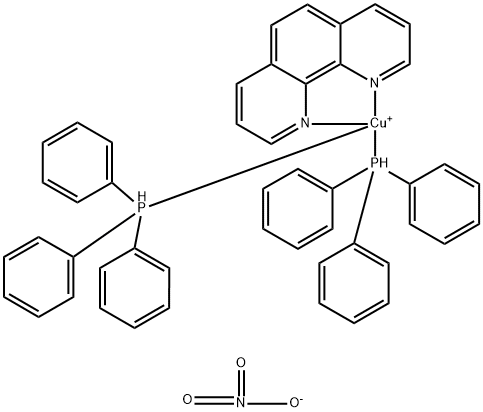 (1,10-菲啰啉)双(三苯基磷)硝酸铜 二氯甲烷络合物 结构式