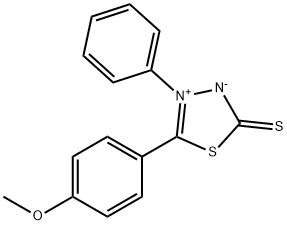 5-(4-Methoxyphenyl)-4-phenyl-1,3,4-thiadiazol-4-ium-2-thiolate 结构式