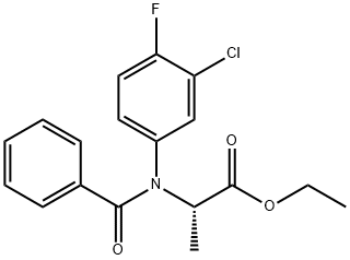N-苯甲酰基-N-(3-氯-4-氟苯基)丙氨酸乙酯 结构式