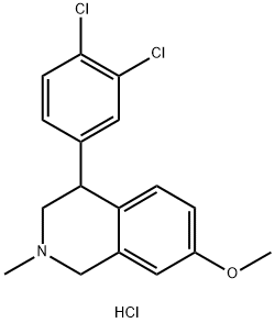 4-(3,4-二氯苯)-7-甲氧基-2-甲基-1,2,3,4-四氢异喹啉盐酸盐 结构式
