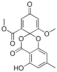 5-Hydroxy-6'-methoxy-7-methyl-4,4'-dioxospiro[1,3-benzodioxane-2,1'-[2,5]cyclohexadiene]-2'-carboxylic acid methyl ester 结构式