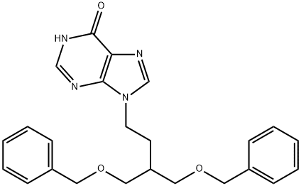 9-[4-(Benzyloxy)-3-[(benzyloxy)methyl]butyl]-1H-purin-6(9H)-one 结构式