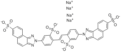 TETRASODIUM 2,2'-[VINYLENEBIS(3-SULPHONATO-4,1-PHENYLENE)]BIS[2H-NAPHTHO[1,2-D]TRIAZOLE-7-SULPHONATE 结构式