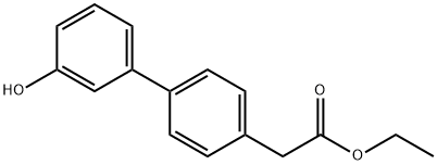 [1,1'-BIPENYL]-4-ACETIC ACID,3'-HYDROXY-, ETHYL ESTER 结构式