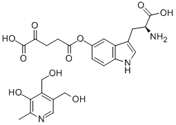 5-(4-CARBOXY-1,4-DIOXOBUTOXY)TRYPTOPHAN, COMPOUND WITH 5-HYDROXY-6-METHYLPYRIDINE-3,4-DIMETHANOL (1: 结构式