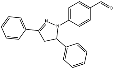 4-(3,5-二苯基-4,5-二氢-1H-吡唑-1-基)苯甲醛 结构式