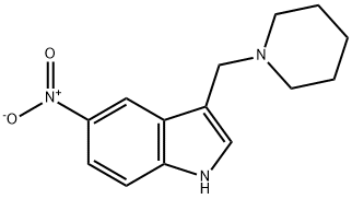 5-Nitro-3-(1-piperidinylmethyl)-1H-indole 结构式