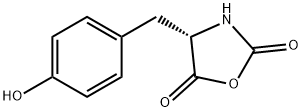 (4S)-4-[(4-羟基苯基)甲基]-2,5-恶唑烷二酮 结构式