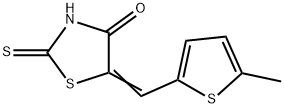 (5E)-5-[(5-甲基-2-噻吩)亚甲基]-2-硫代-4-四氢噻唑酮 结构式