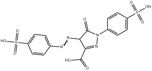 4,5-DIHYDRO-5-OXO-1-(4-SULPHOPHENYL)-4-[(4-SULPHOPHENYL)AZO]-1H-PYRAZOLE-3-CARBOXYLIC ACID 结构式