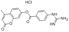 4-甲基伞形酯-P-胍基苯甲酸盐酸盐 结构式
