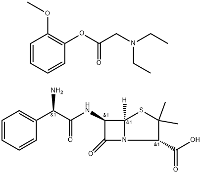 DIETHYL[2-(2-METHOXYPHENOXY)-2-OXOETHYL]AMMONIUM [2S-[2ALPHA,5ALPHA,6BETA(S*)]]-6-[(AMINOPHENYLACETY 结构式